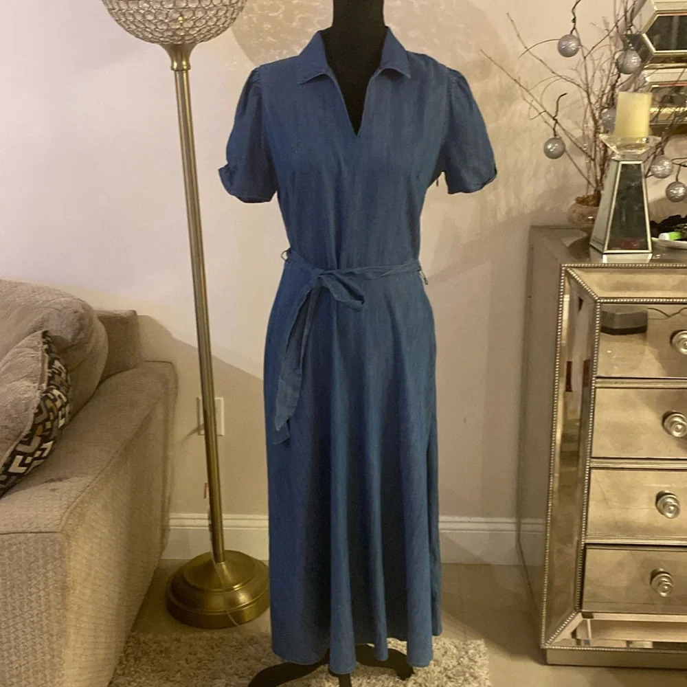 DKNY denim midi dress size 6 NWOT